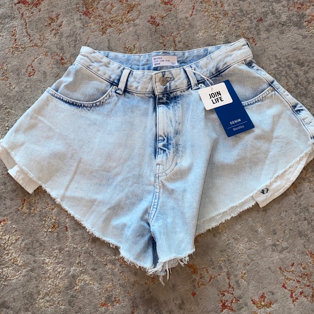 Bershka High Low Jean shorts